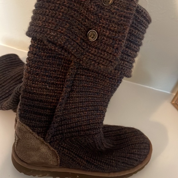 Sweater Knit Uggs Boots/Booties black/brown size 6 - Picture 10 of 16